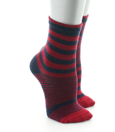 Chaussettes Rayures asymétriques rouges MARINE-ROUGE