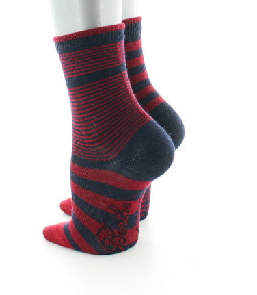 Chaussettes Rayures asymétriques rouges MARINE-ROUGE