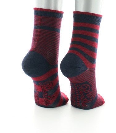 Chaussettes Rayures asymétriques rouges MARINE-ROUGE