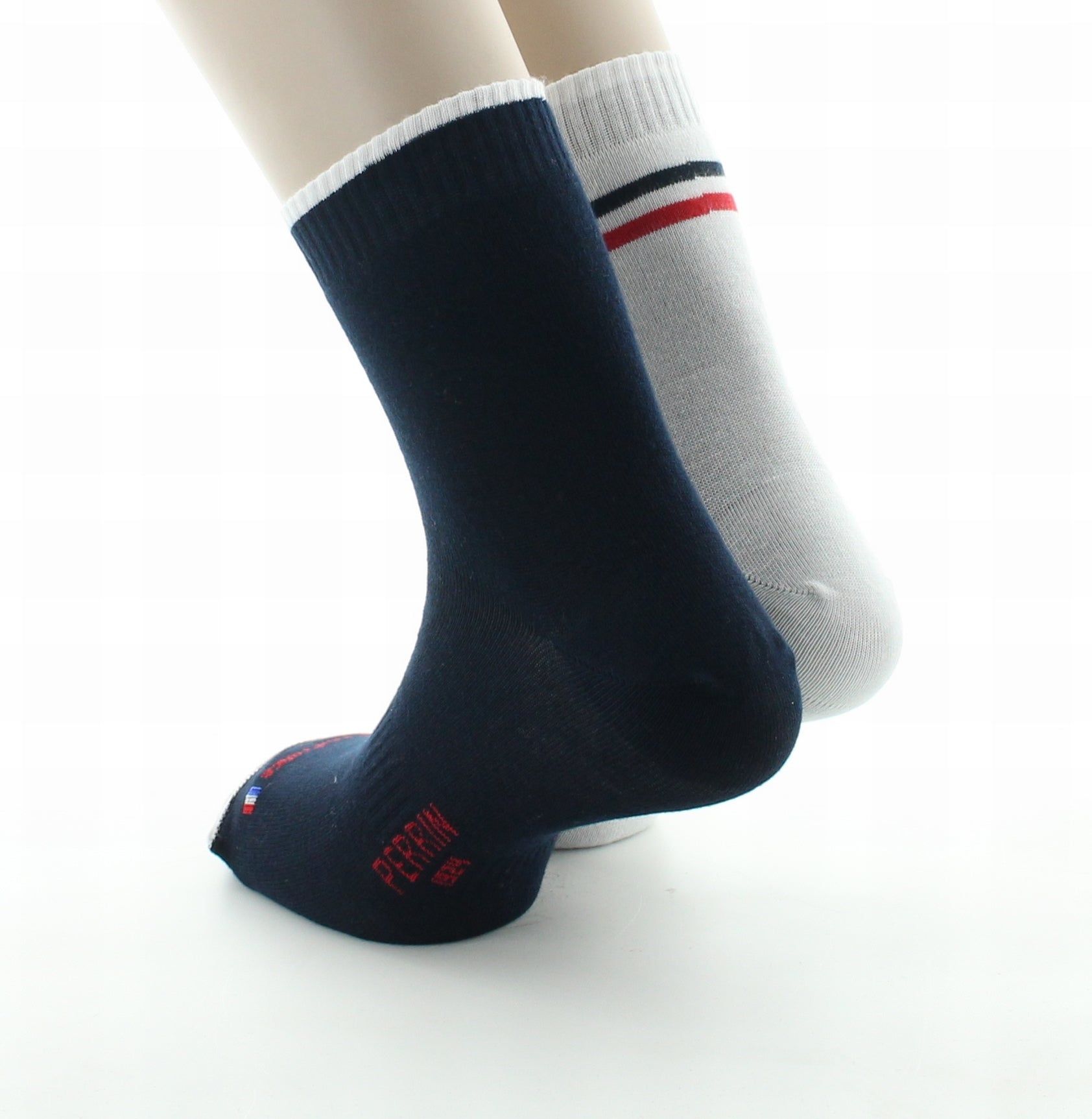 Chaussettes réversibles de sport mixtes coton BLANC/ROUGE