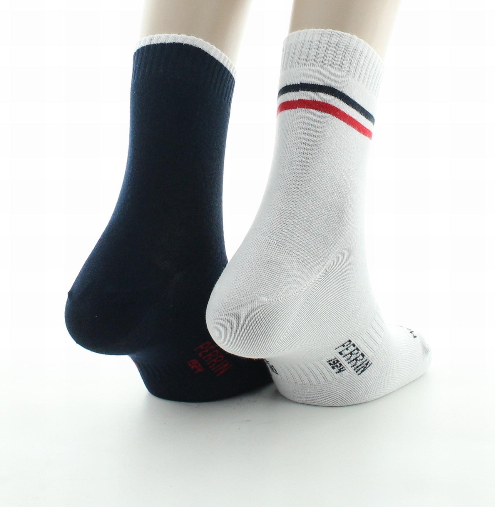 Chaussettes réversibles de sport mixtes coton BLANC/ROUGE