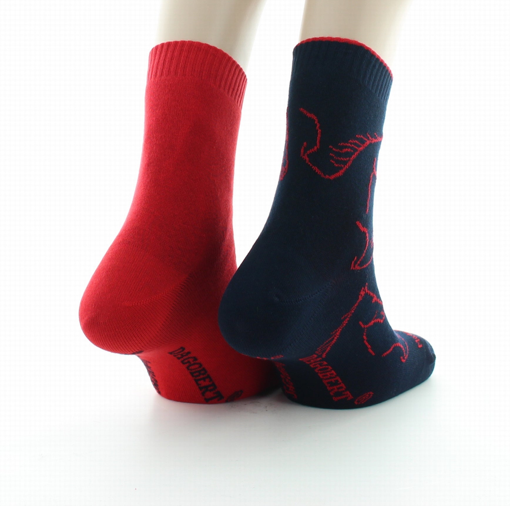 Chaussettes réversibles homme coton cheval marine et rouge MARINE/ROUGE