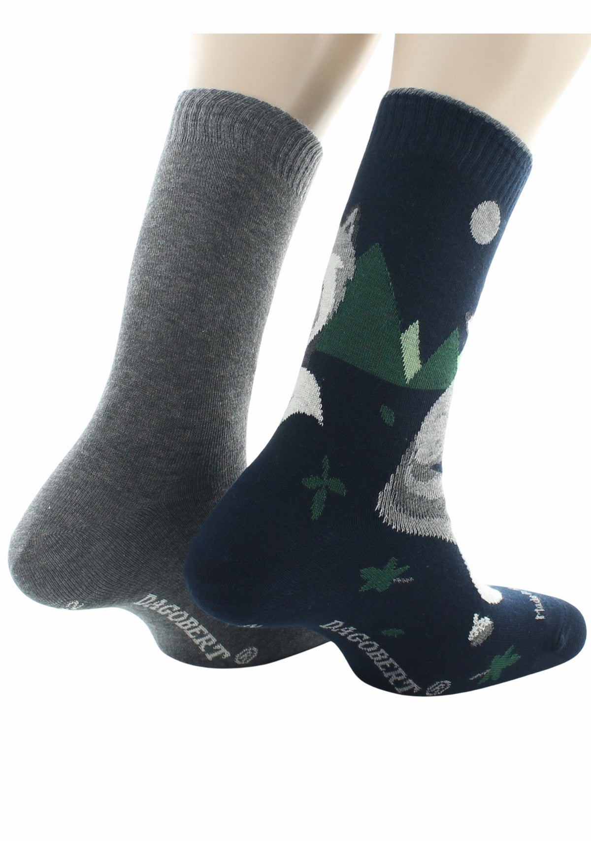Chaussettes réversibles homme en coton Renard Marine/Gris MARINE