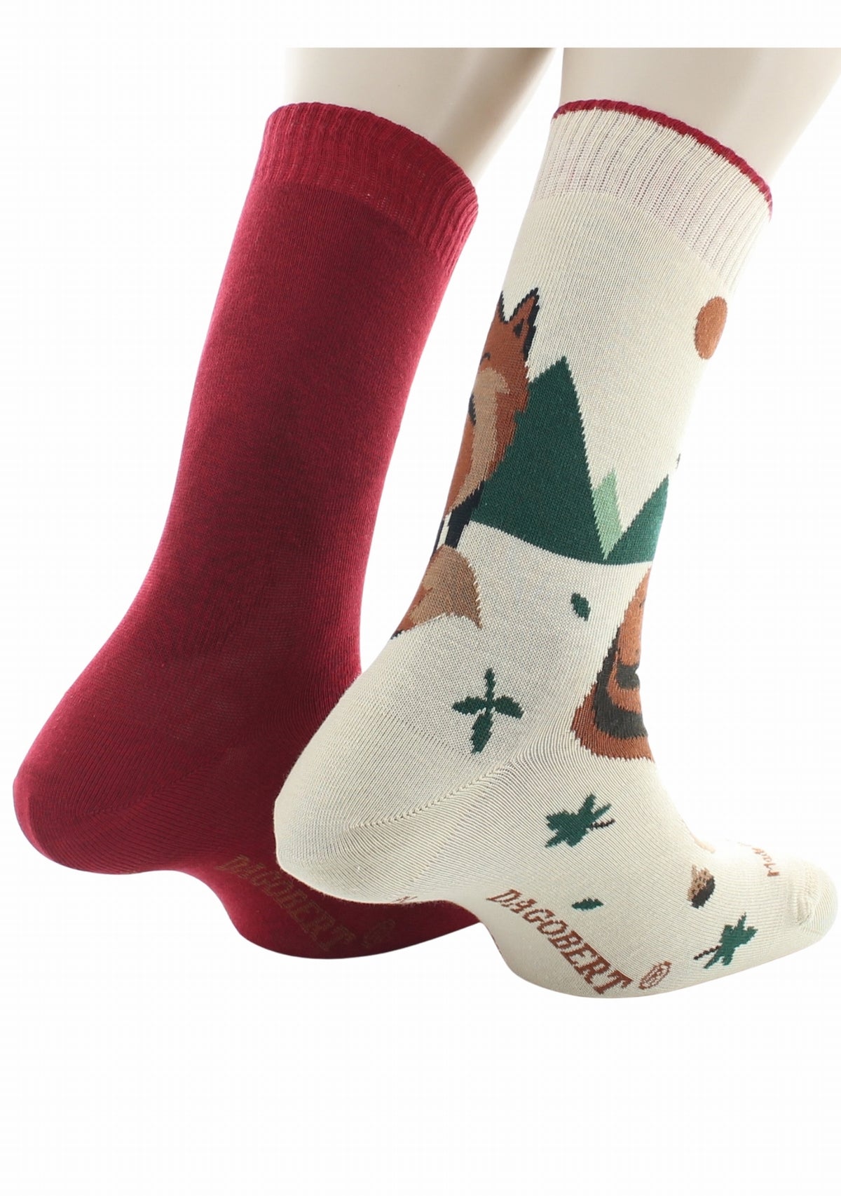 Chaussettes réversibles homme en coton Renard Beige/Rouge BEIGE
