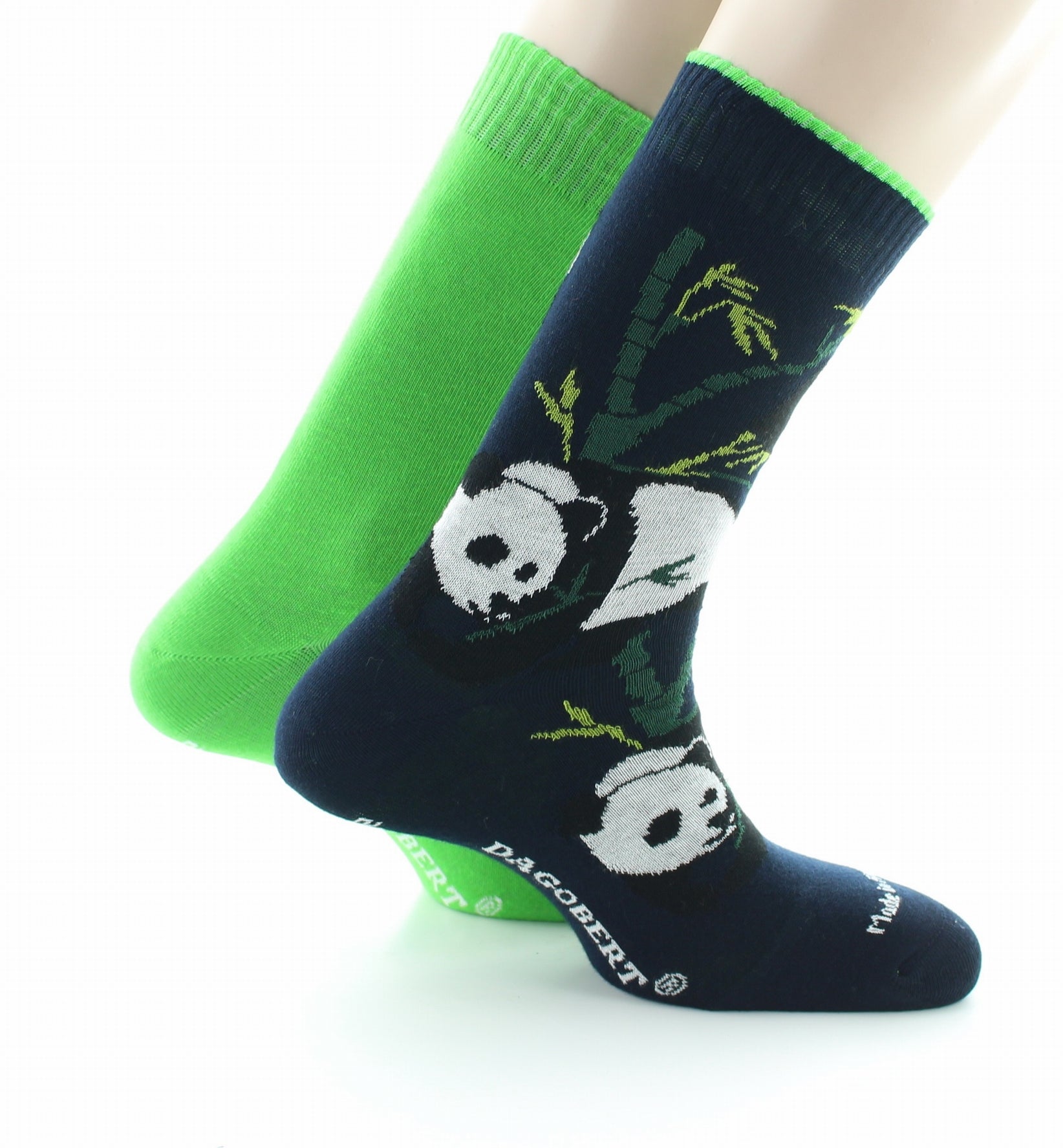 Chaussettes Réversibles Panda Marine intérieur Vert Chlorophyle MARINE/VERT