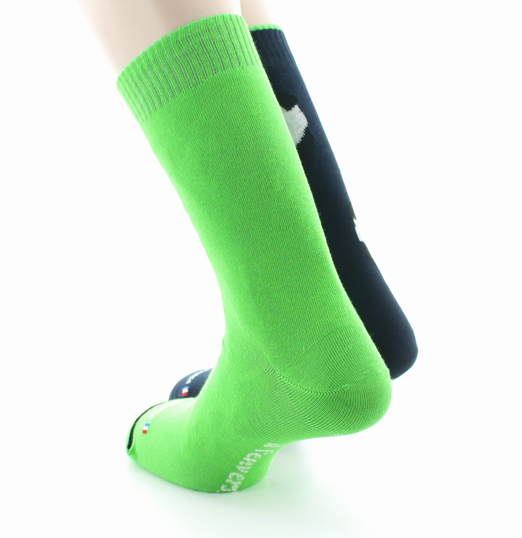 Chaussettes Réversibles Panda Marine intérieur Vert Chlorophyle MARINE/VERT