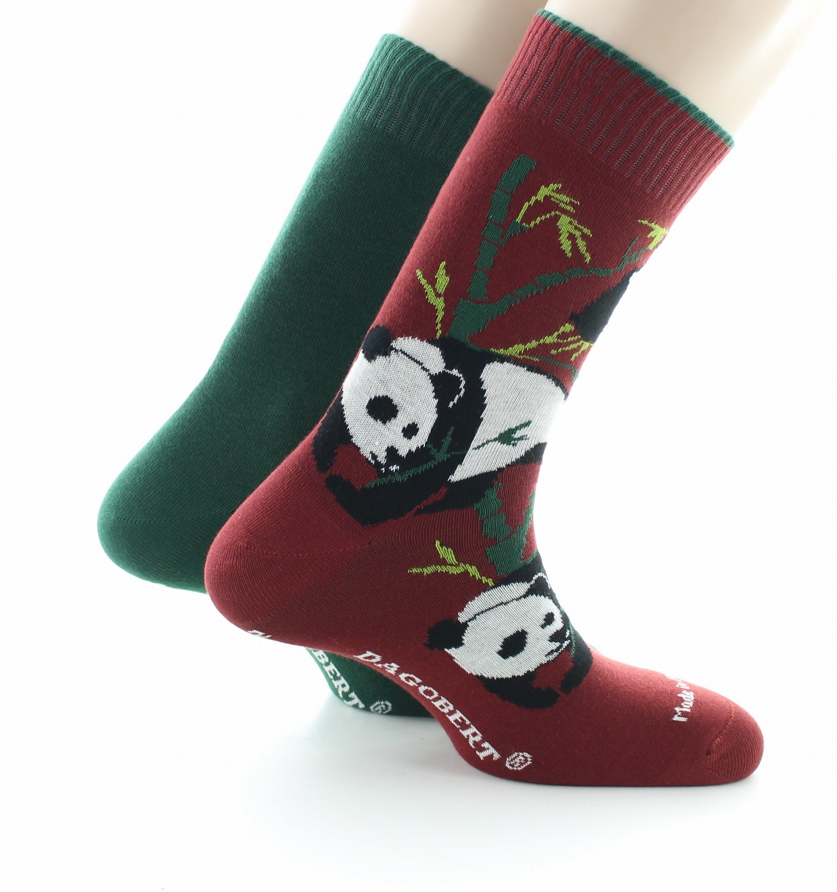 Chaussettes Réversibles Panda Rouille intérieur Vert Sapin ROUILLE/VERT