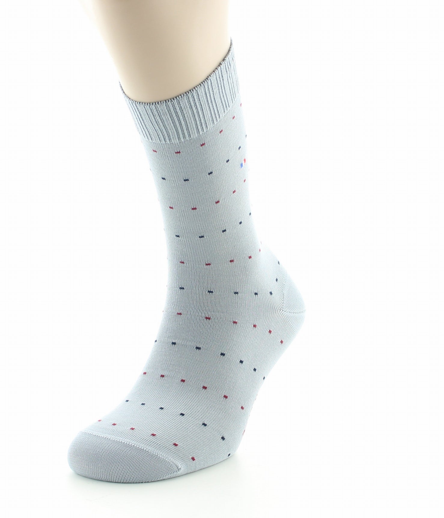 Chaussettes sans élastique Coton fil d'écosse supérieur Plumetis GRIS CLAIR