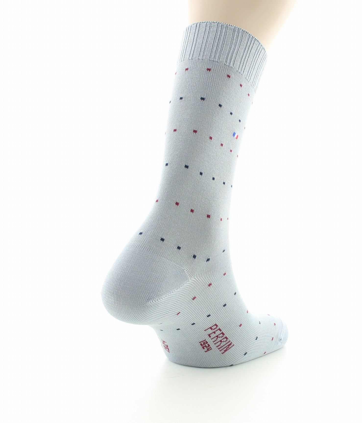 Chaussettes sans élastique Coton fil d'écosse supérieur Plumetis GRIS CLAIR