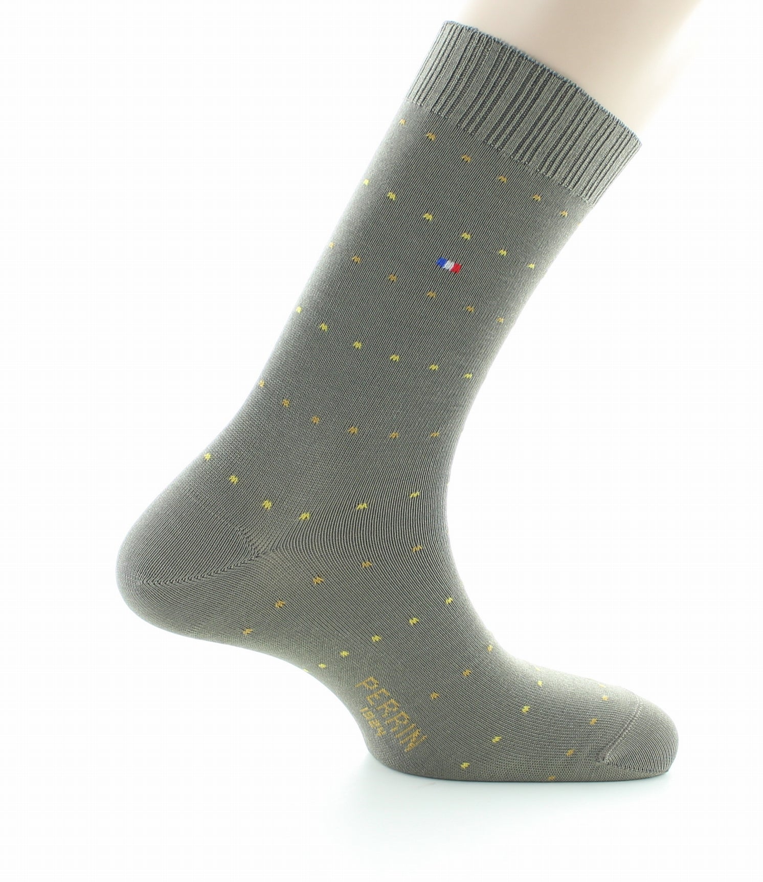 Chaussettes sans élastique Coton fil d'écosse supérieur Plumetis STONE