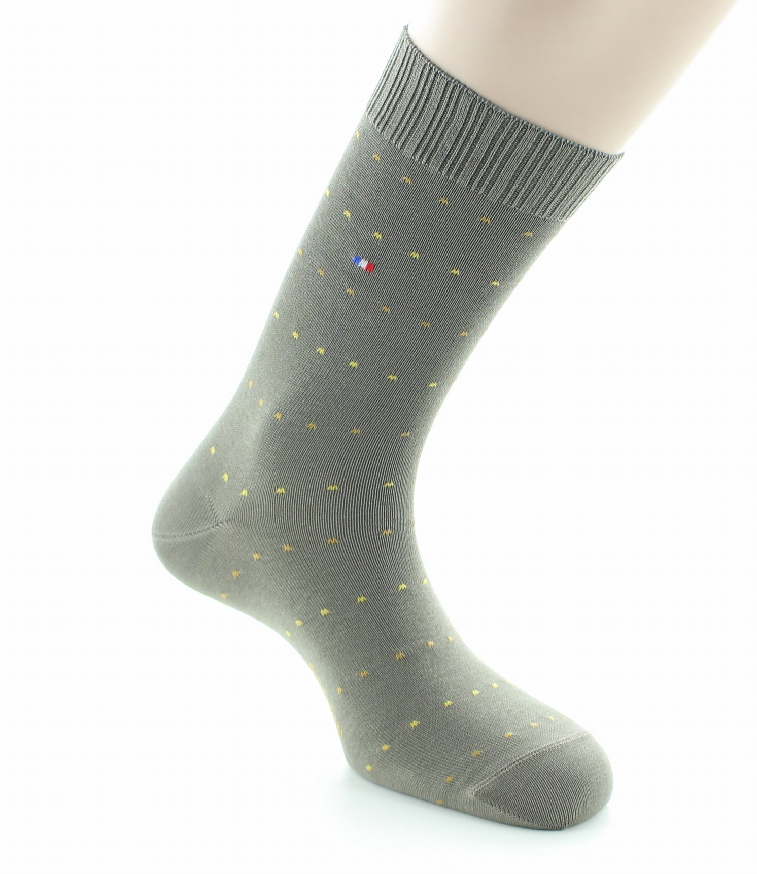 Chaussettes sans élastique Coton fil d'écosse supérieur Plumetis STONE