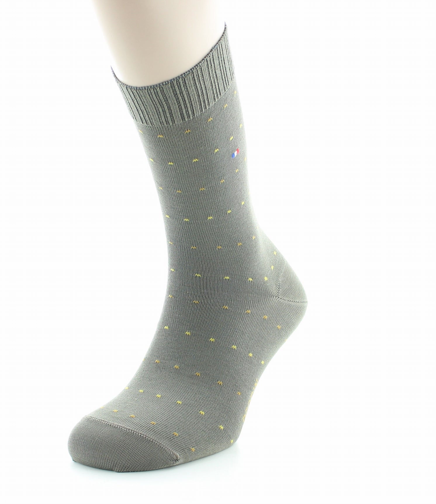 Chaussettes sans élastique Coton fil d'écosse supérieur Plumetis STONE