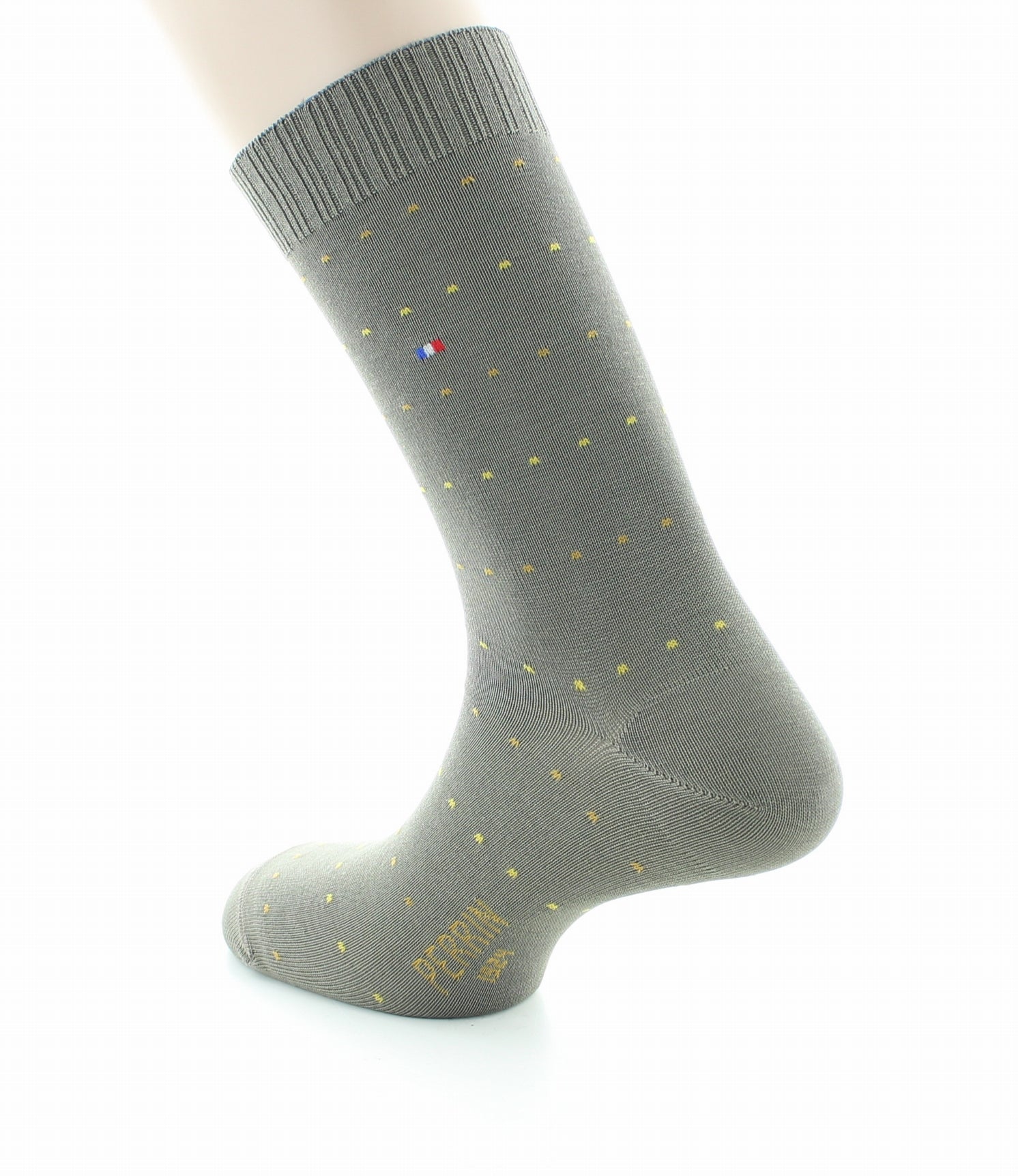 Chaussettes sans élastique Coton fil d'écosse supérieur Plumetis STONE