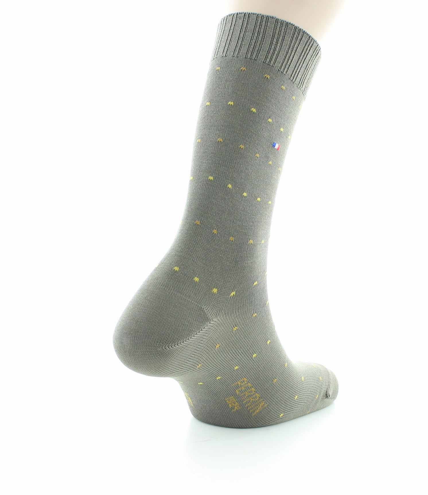 Chaussettes sans élastique Coton fil d'écosse supérieur Plumetis STONE