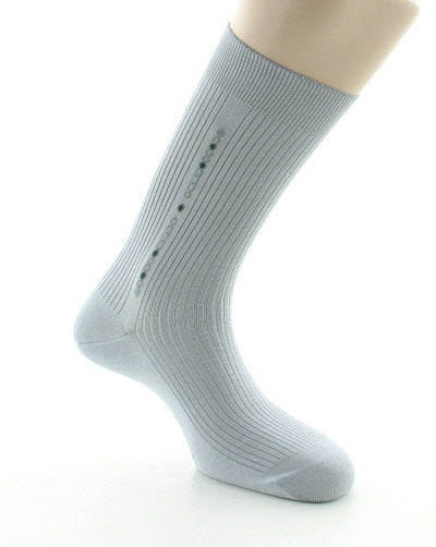 Chaussettes sans élastique fil d'Ecosse à baguette maillons GRIS CLAIR