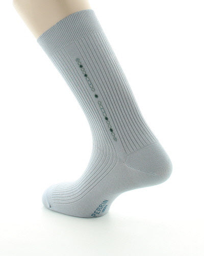 Chaussettes sans élastique fil d'Ecosse à baguette maillons GRIS CLAIR