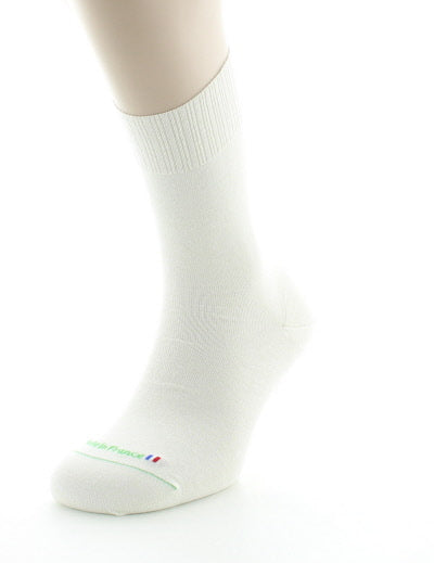 Chaussettes mixtes sans élastique en pur coton bio Blanc