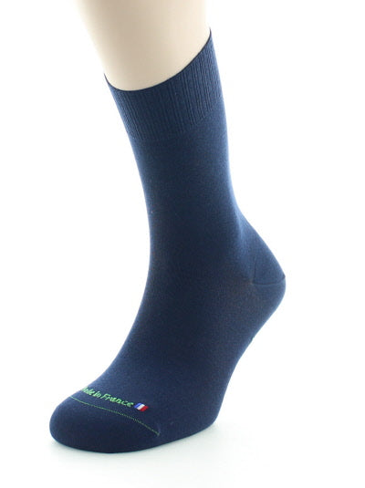 Chaussettes Sans élastique Pur Coton Bio MARINE