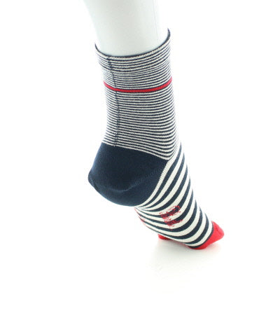 Chaussettes tabi à rayures bleu blanc rouge ECRU