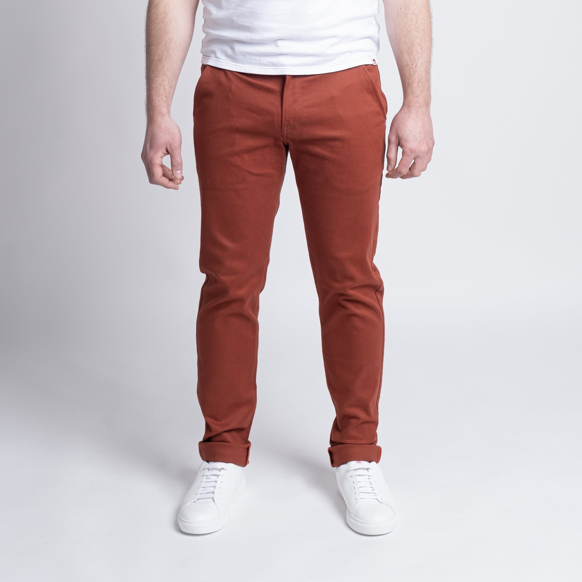 Chino ajusté 163 FiliDenim Flex terracotta TERRACOTA