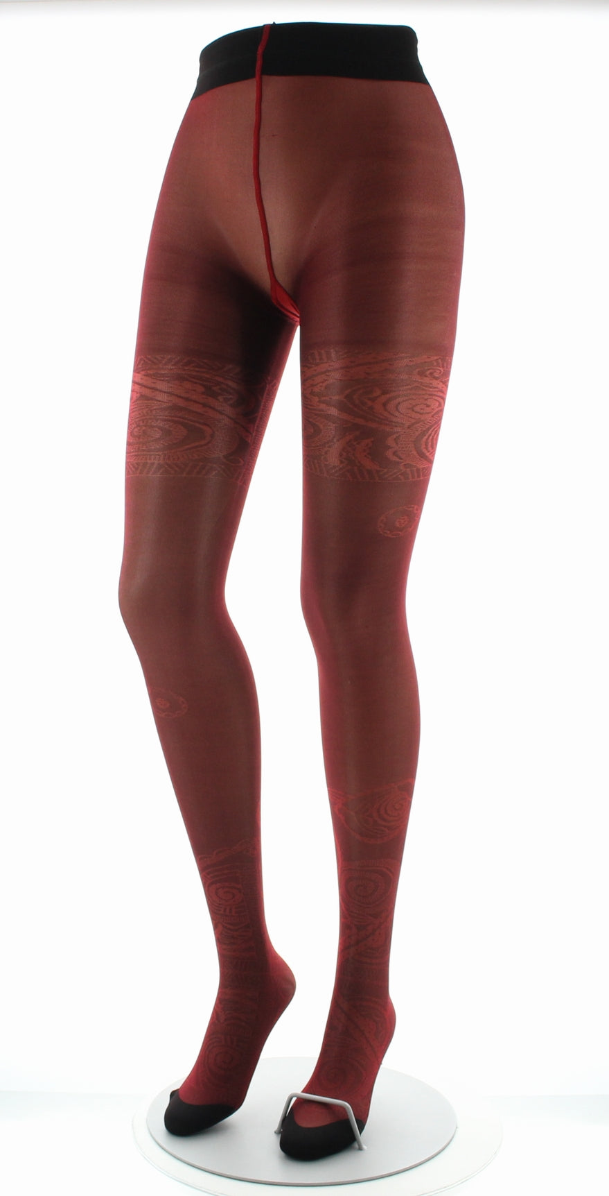 Collants 30D femme maille irisée rouge ROUGE