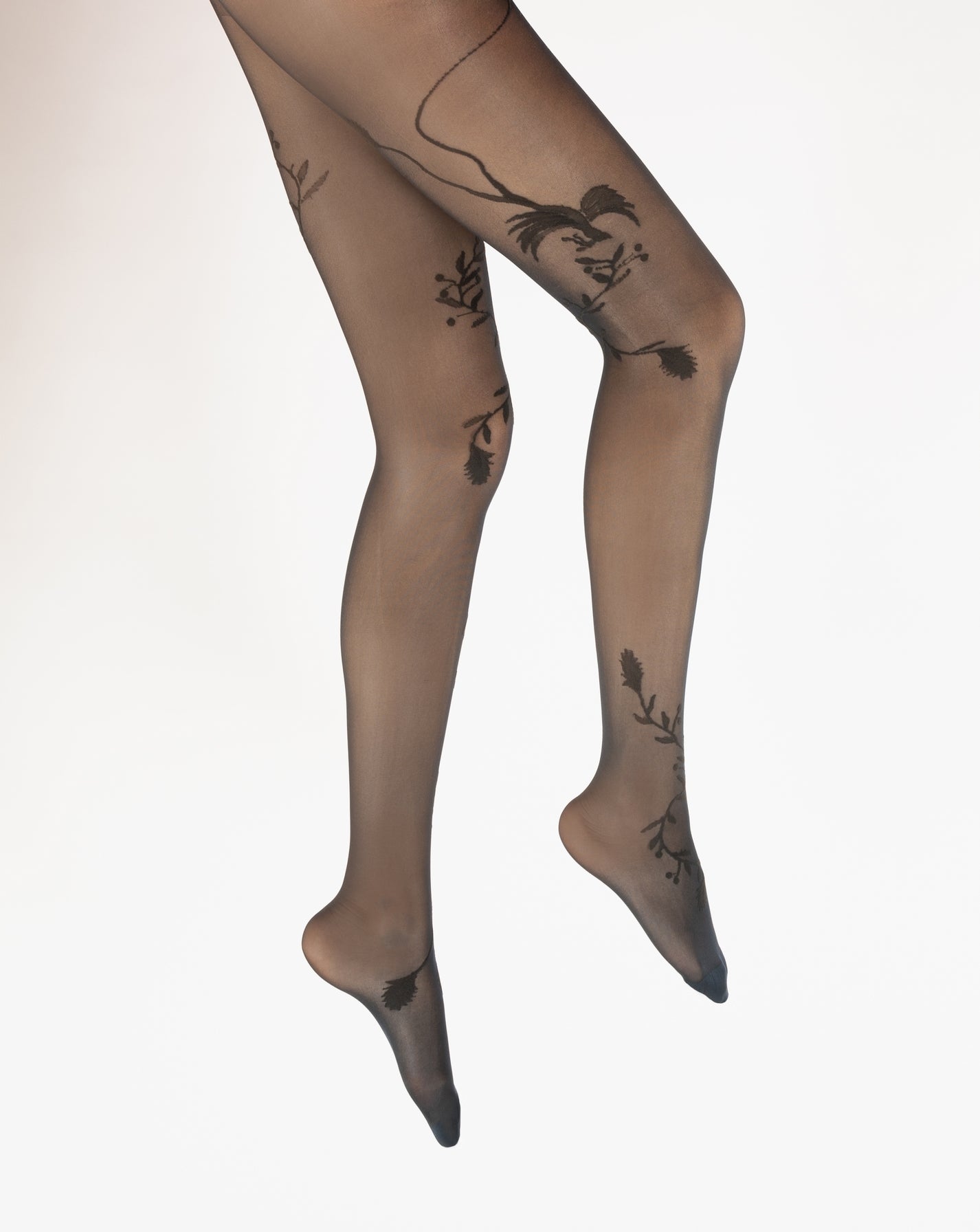 Collants 30D femme noir oiseau noir NOIR