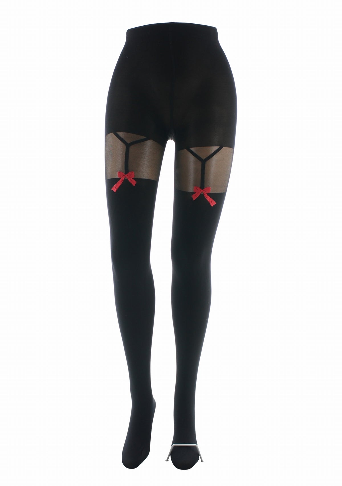 Collants 40D Berthe Nœud noir/rouge NOIR/ROUGE
