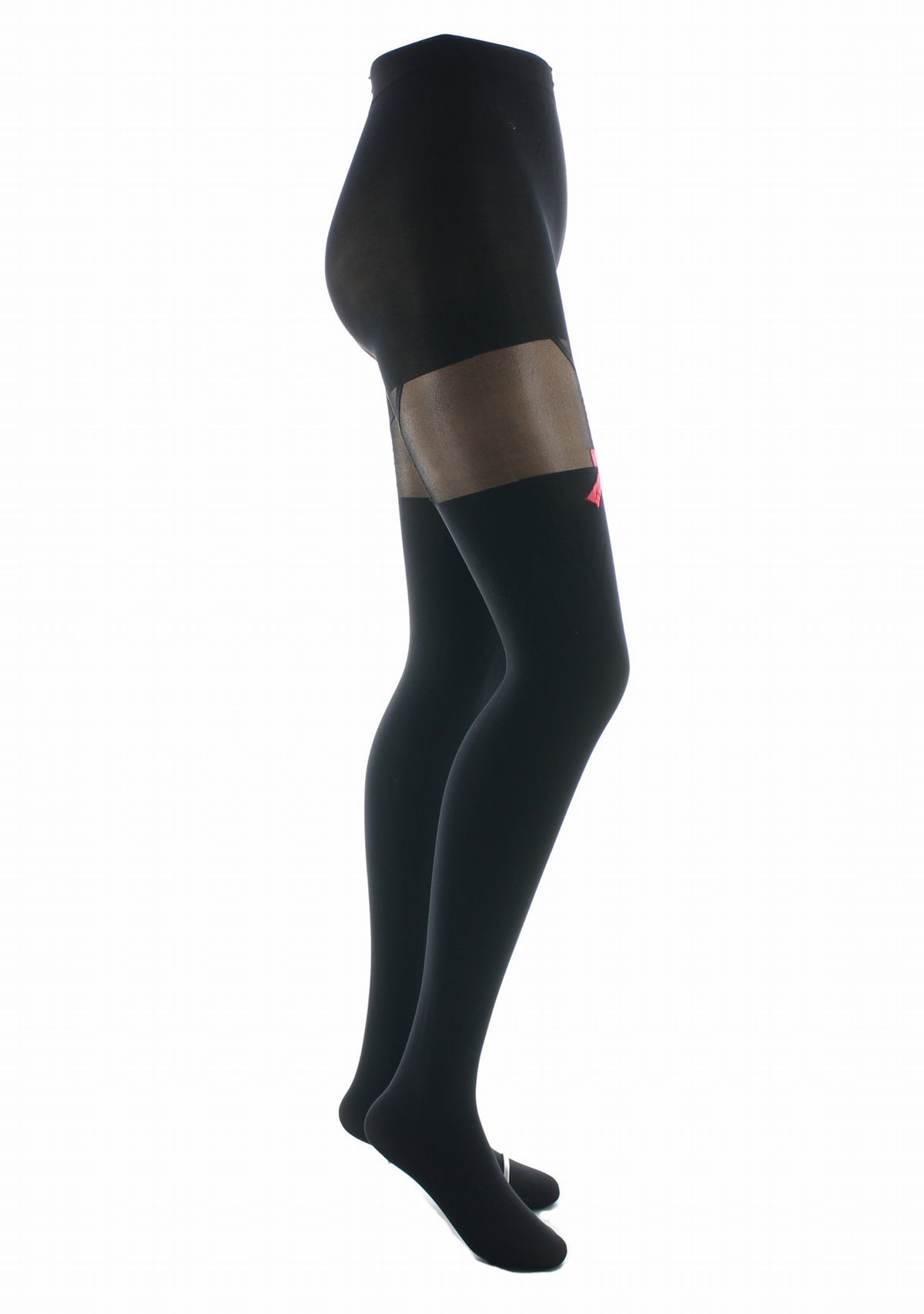 Collants 40D Berthe Nœud noir/rouge NOIR/ROUGE