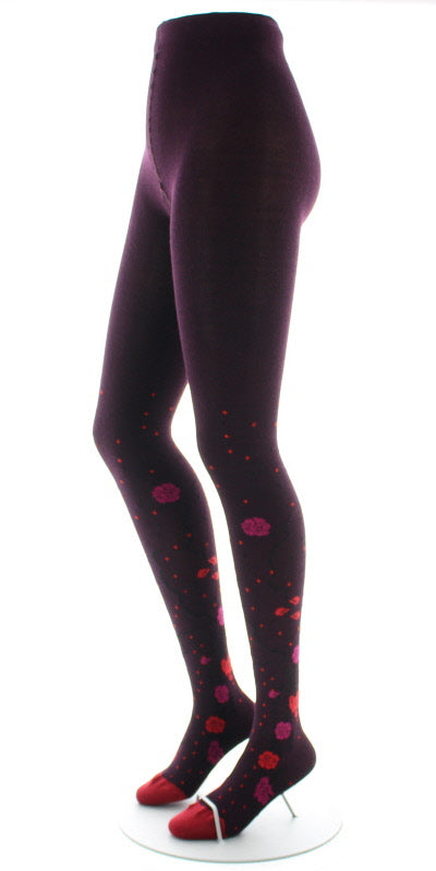 Collants coton femme couleurs d'automne BORDEAUX