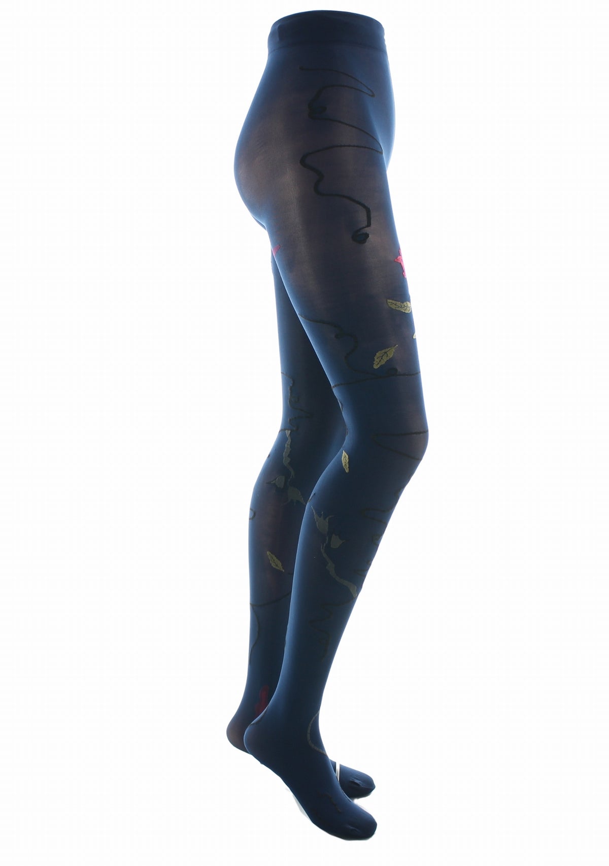 Collants femme 40 deniers Berthe - Rose fond marine irisé MARINE