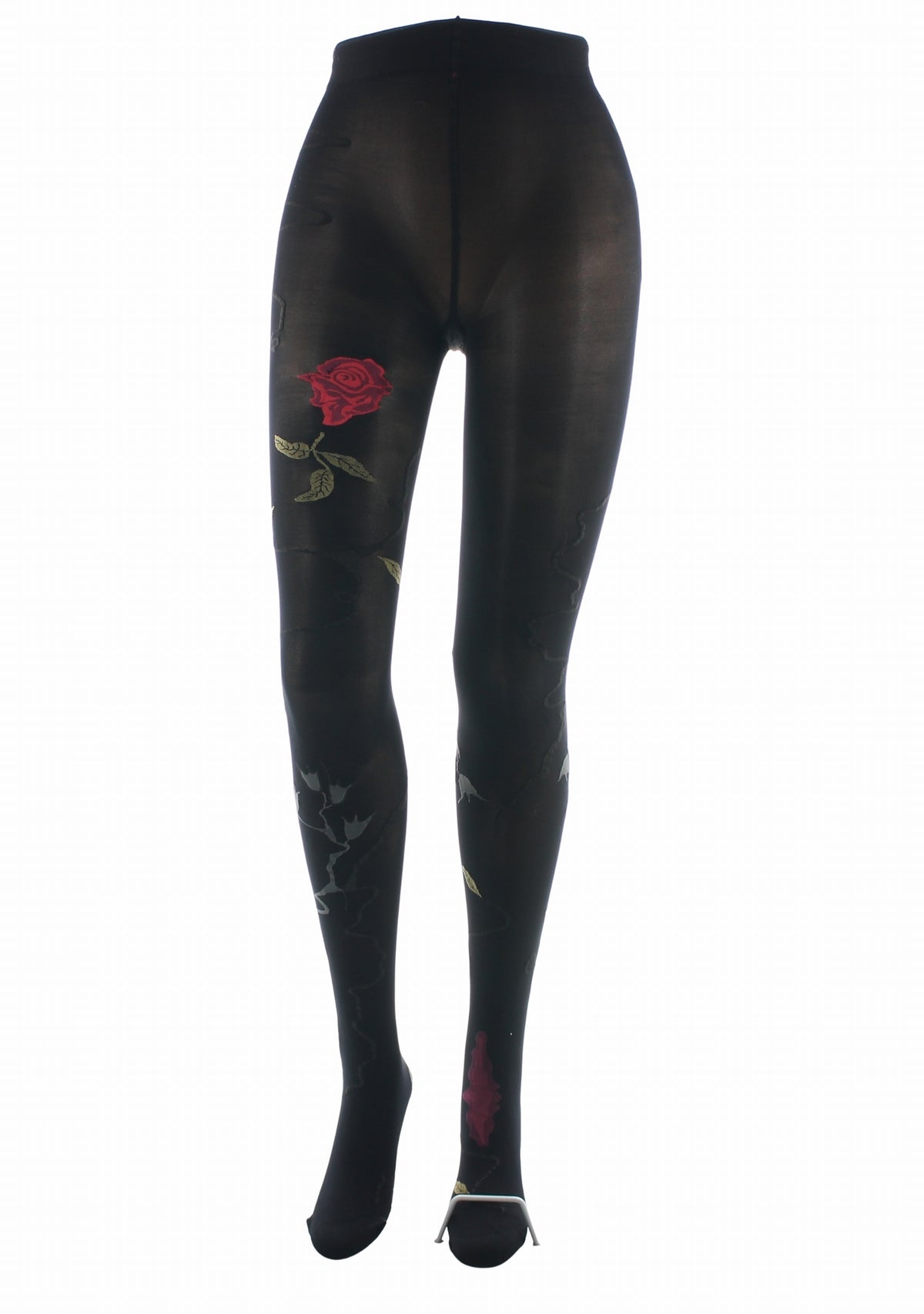 Collants femme 40 deniers Berthe - Rose fond noir NOIR