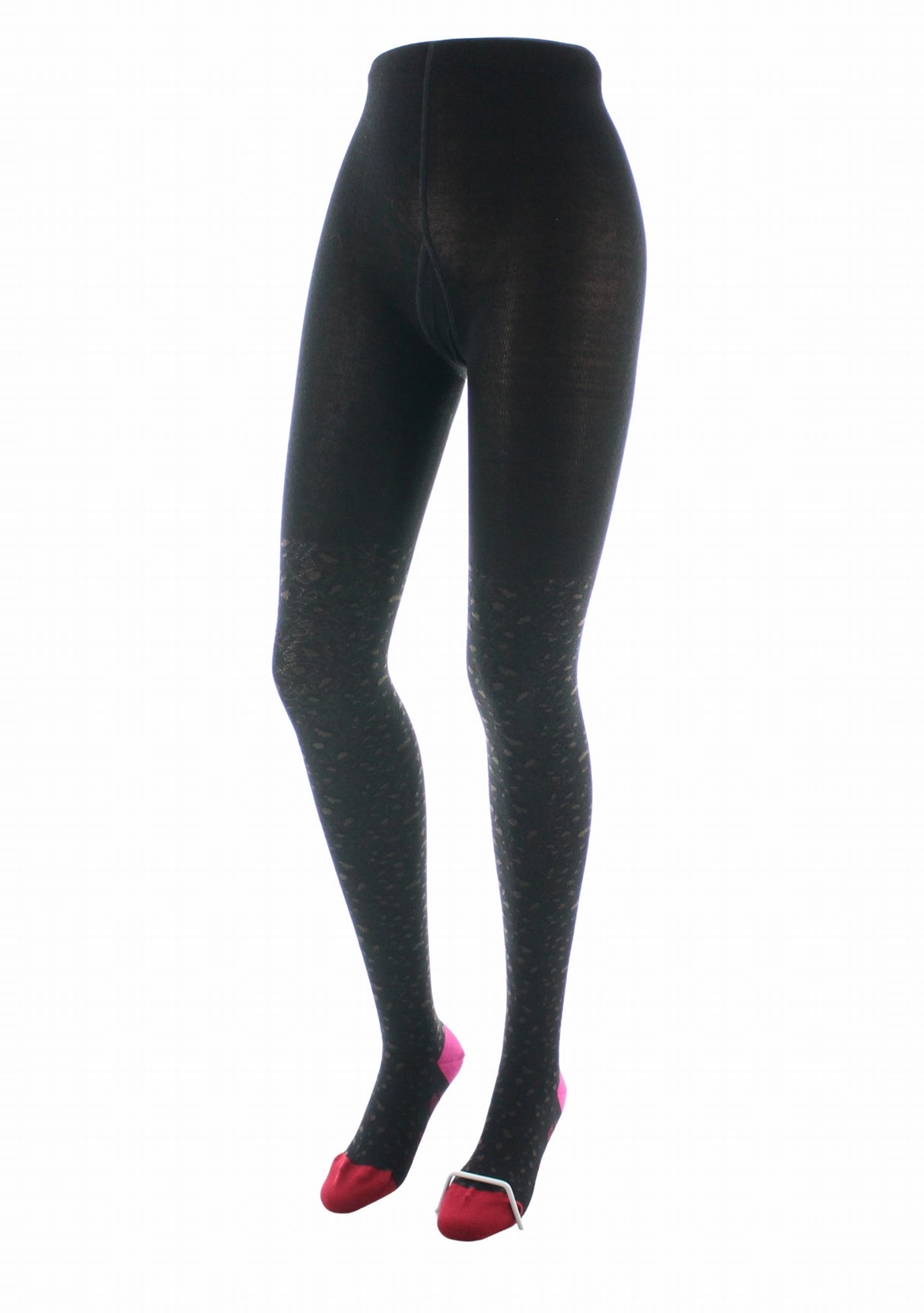 Collants femme coton Berthe Léopard NOIR