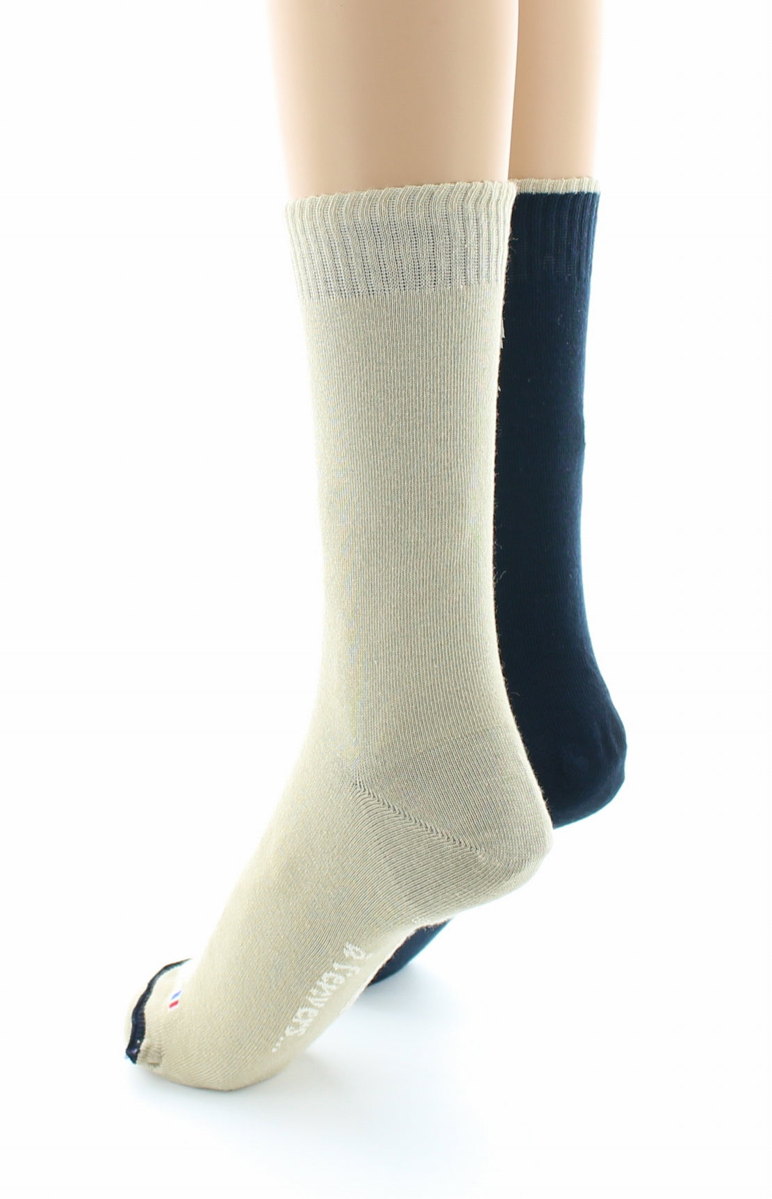 Doubles chaussettes réversibles Cerf Marine Intérieur Beige MARINE-BEIGE