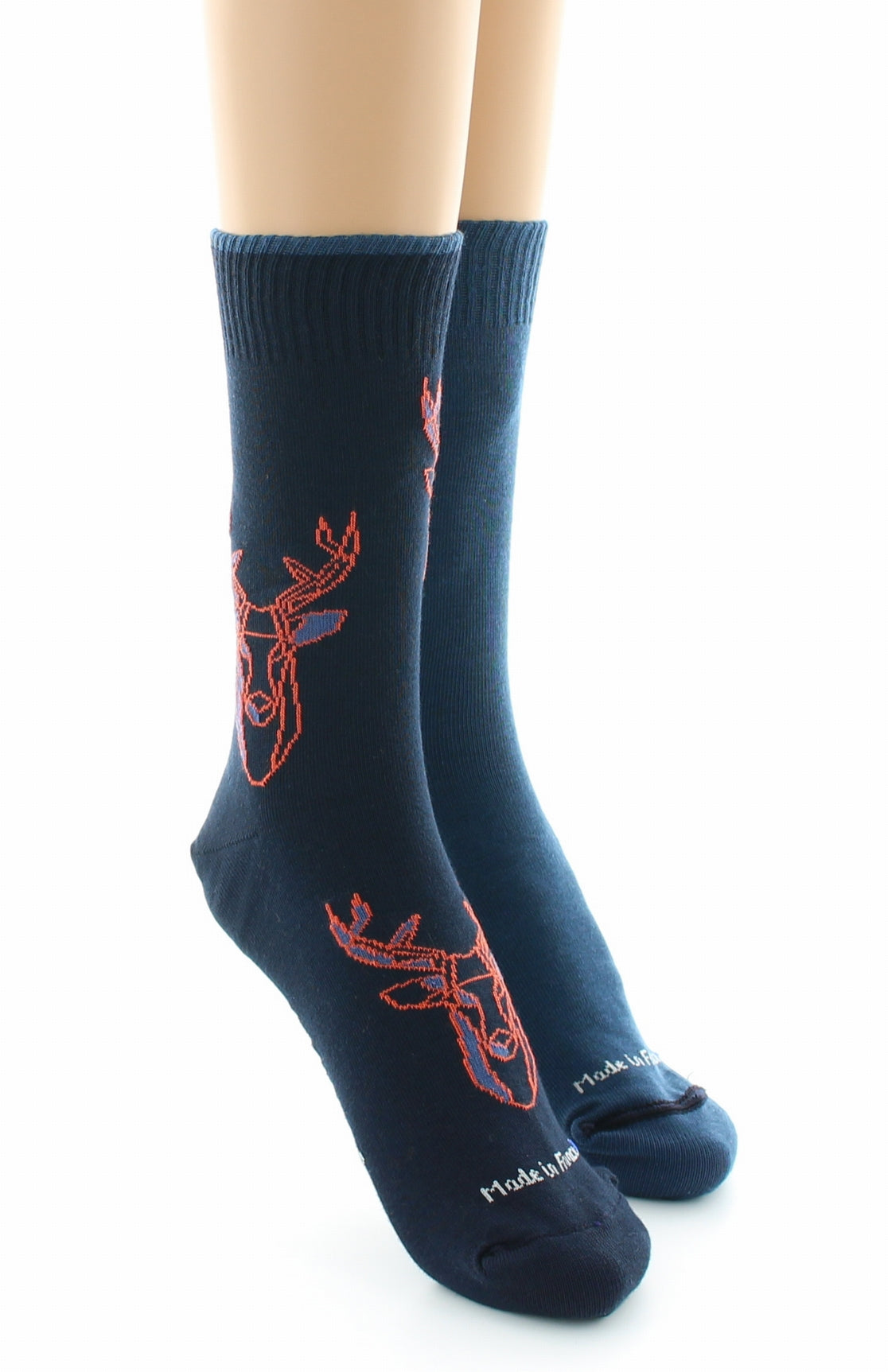 Doubles chaussettes réversibles Cerf Marine Intérieur Bleu pétrole MARINE BLEU PETROLE