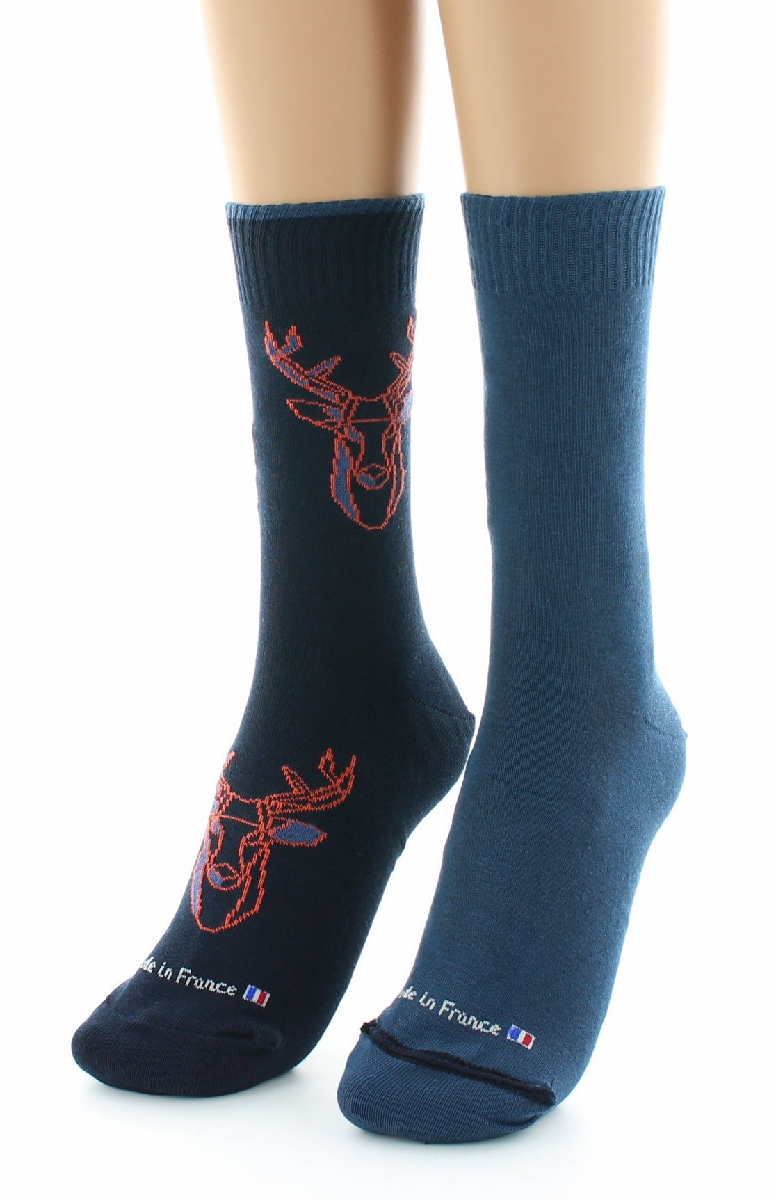 Doubles chaussettes réversibles Cerf Marine Intérieur Bleu pétrole MARINE BLEU PETROLE