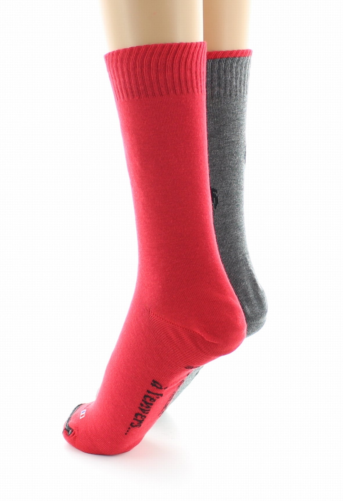 Doubles chaussettes réversibles Coq Gris Intérieur Rouge GRIS-ROUGE