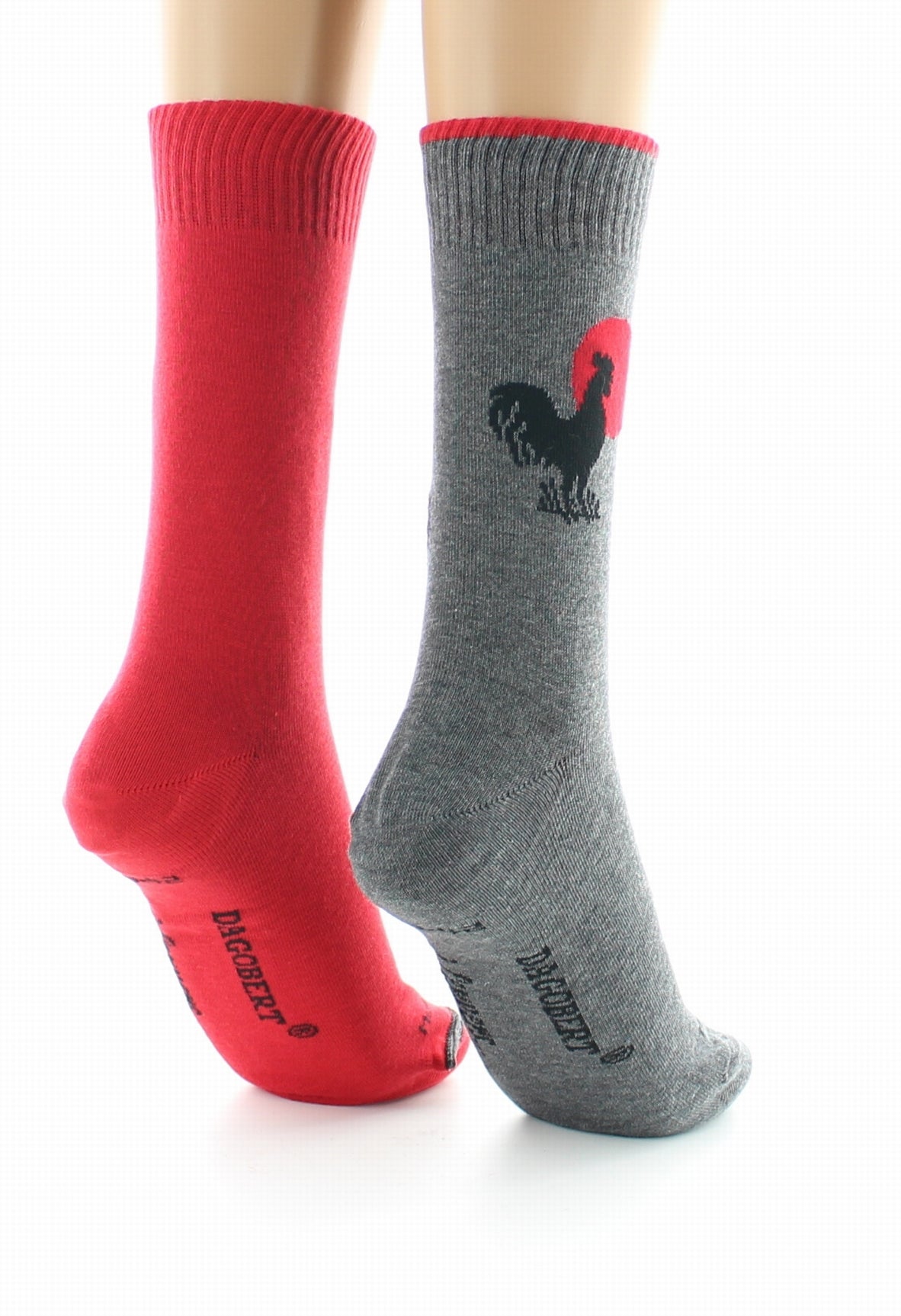 Doubles chaussettes réversibles Coq Gris Intérieur Rouge GRIS-ROUGE