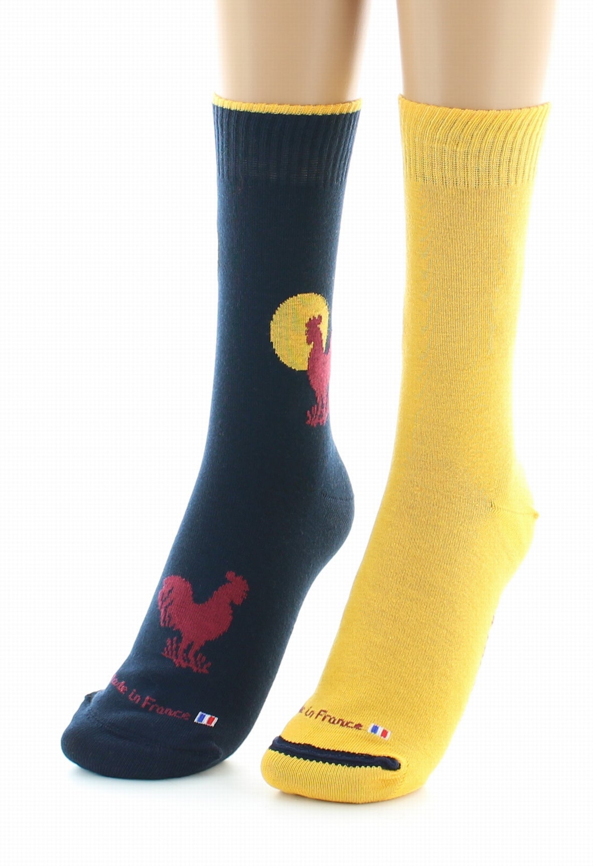 Doubles chaussettes réversibles Coq Marine Intérieur Jaune MARINE-JAUNE