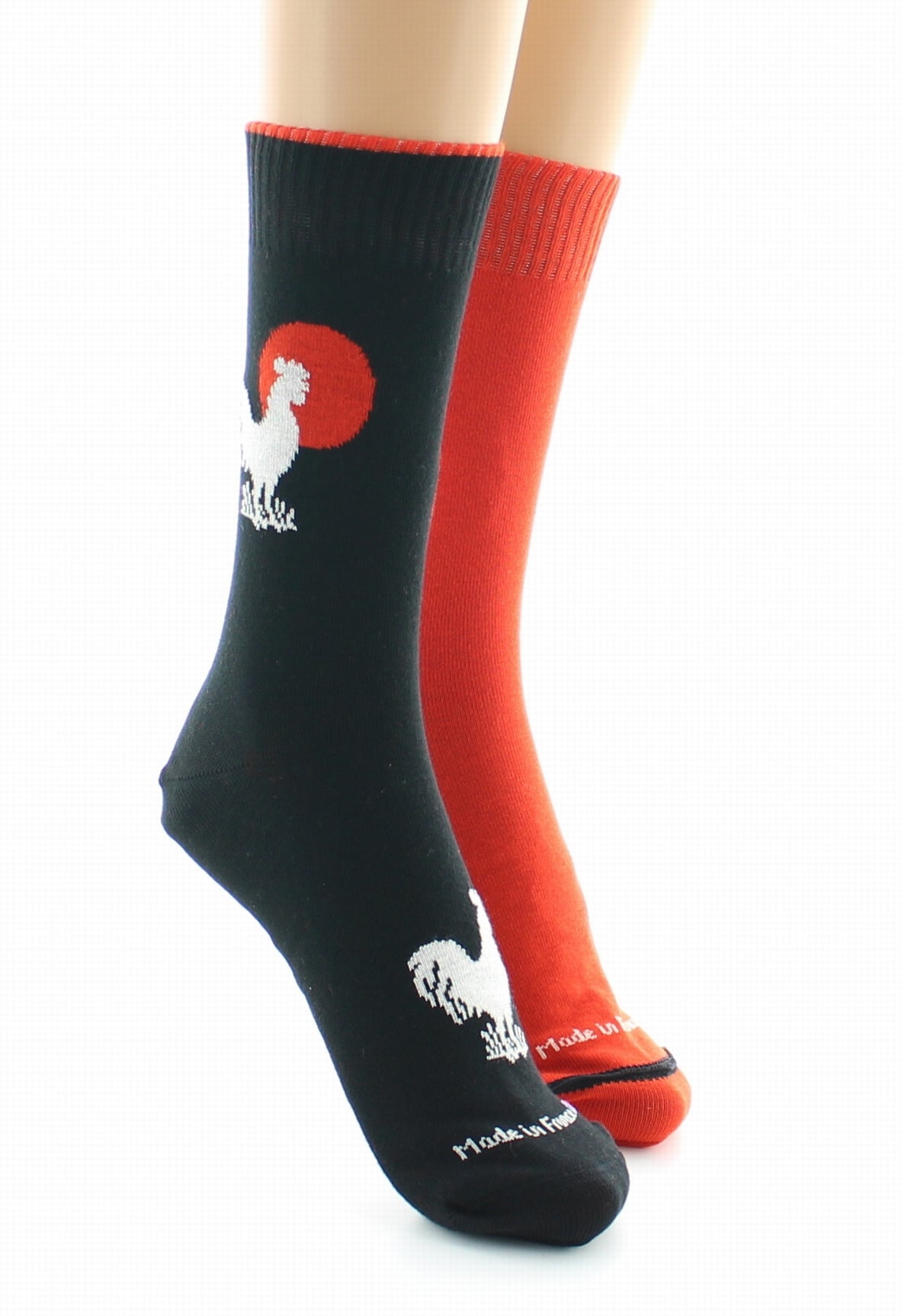 Doubles chaussettes réversibles Coq Noir Intérieur Orange NOIR-ORANGE