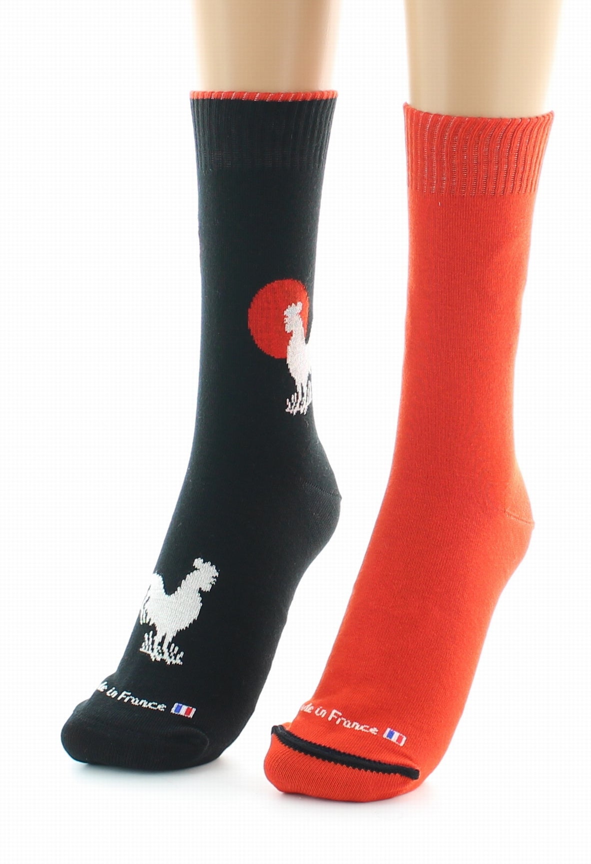 Doubles chaussettes réversibles Coq Noir Intérieur Orange NOIR-ORANGE