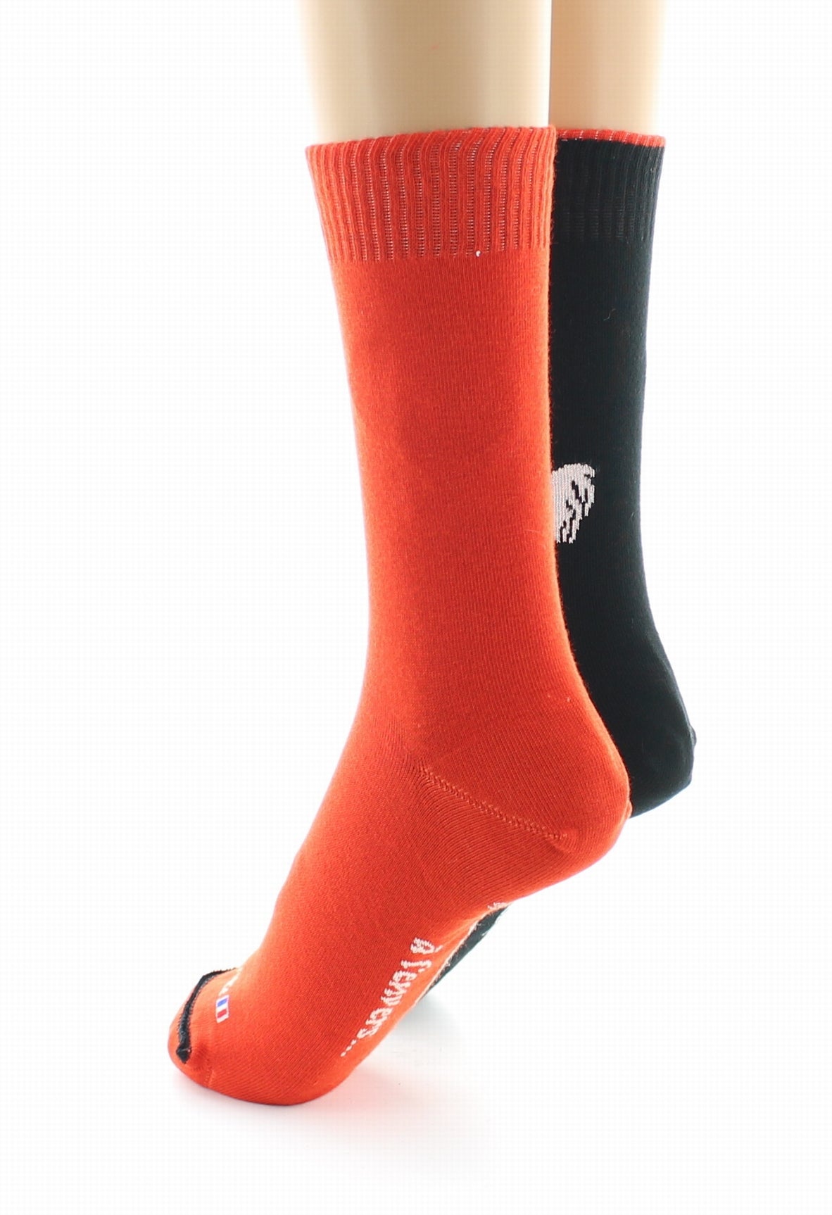 Doubles chaussettes réversibles Coq Noir Intérieur Orange NOIR-ORANGE