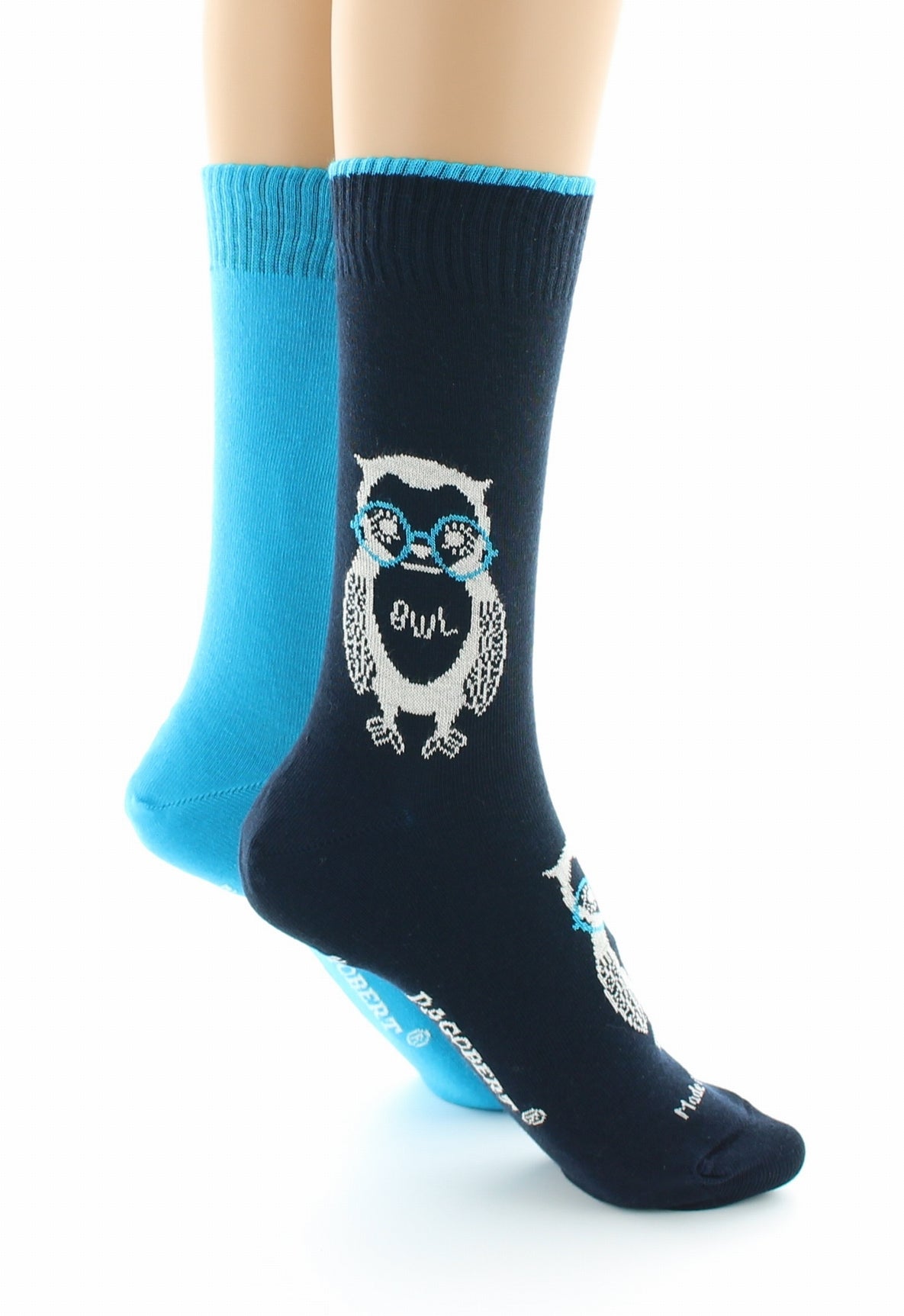 Doubles chaussettes réversibles Hibou Marine Intérieur Bleu vif MARINE-BLEU VIF