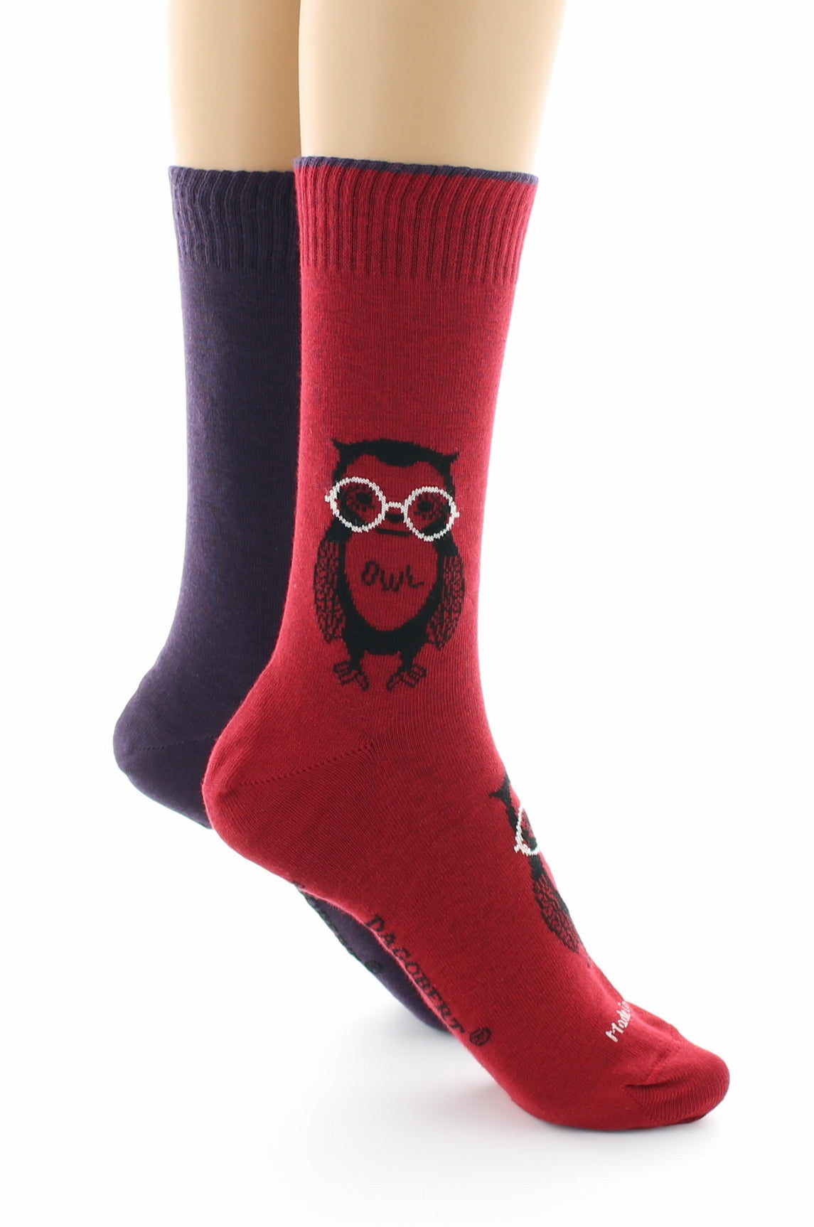 Doubles chaussettes réversibles Hibou Rouge Intérieur Vatican ROUGE-VATICAN