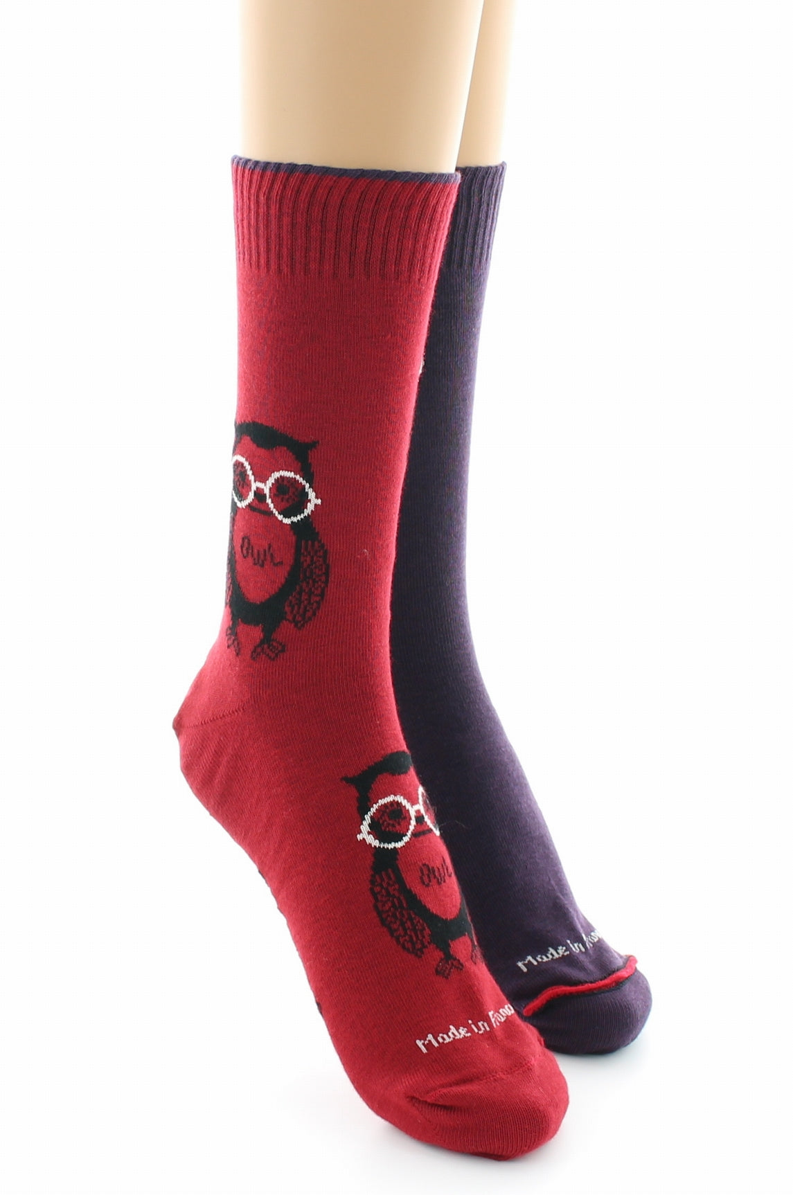 Doubles chaussettes réversibles Hibou Rouge Intérieur Vatican ROUGE-VATICAN