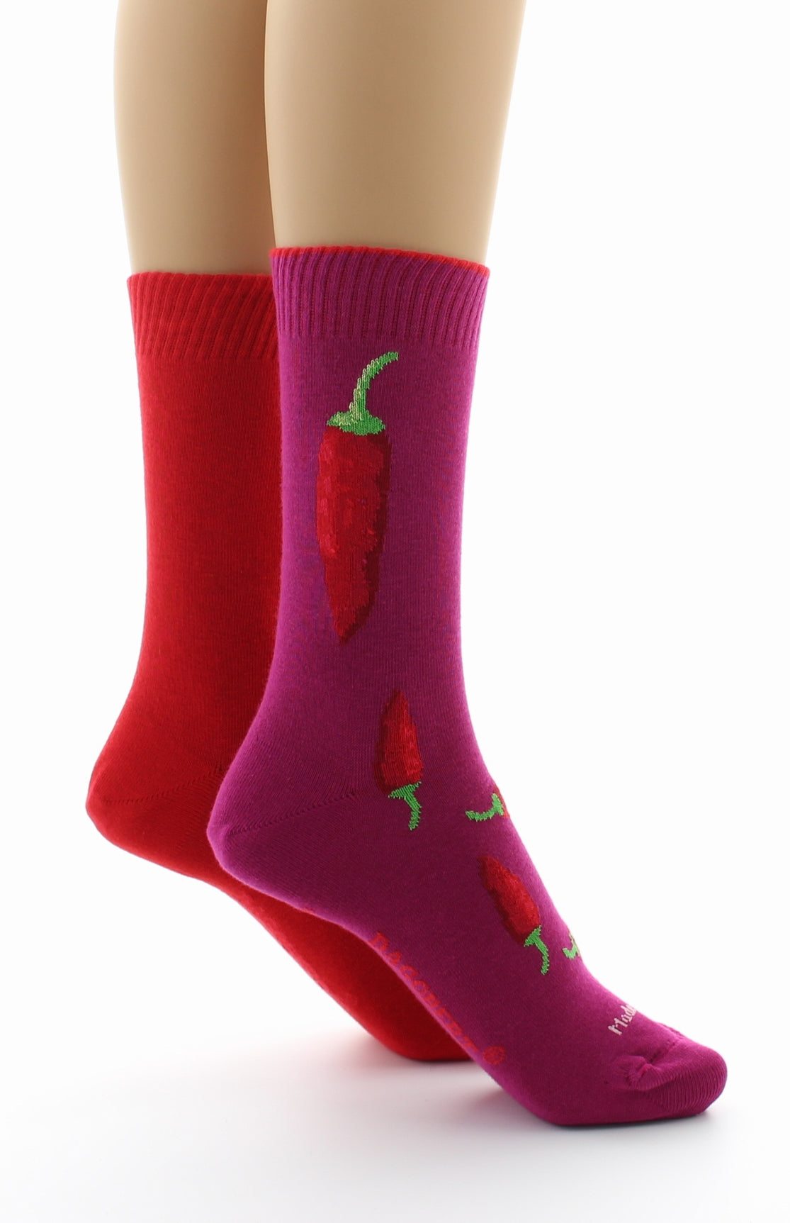 Doubles chaussettes réversibles Piments Fushia Intérieur Rouge FUSHIA-ROUGE