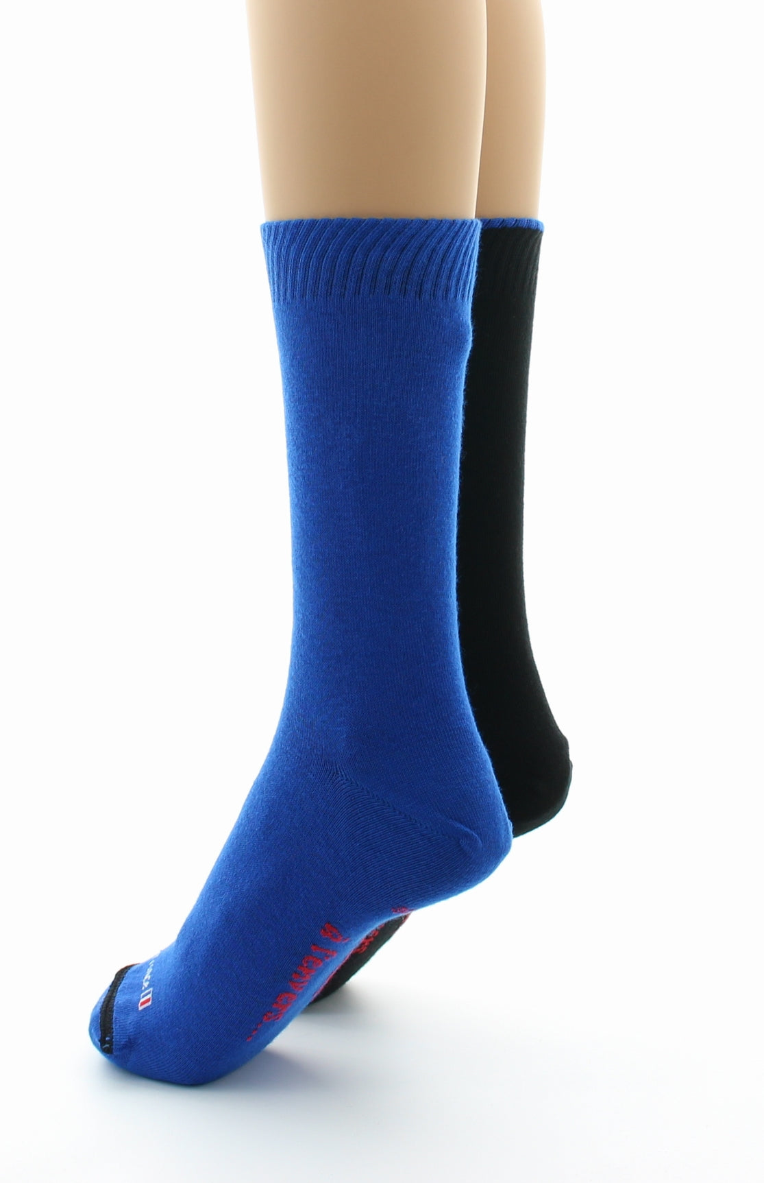 Doubles chaussettes réversibles Piments Noir Intérieur Bleu NOIR-BLEU