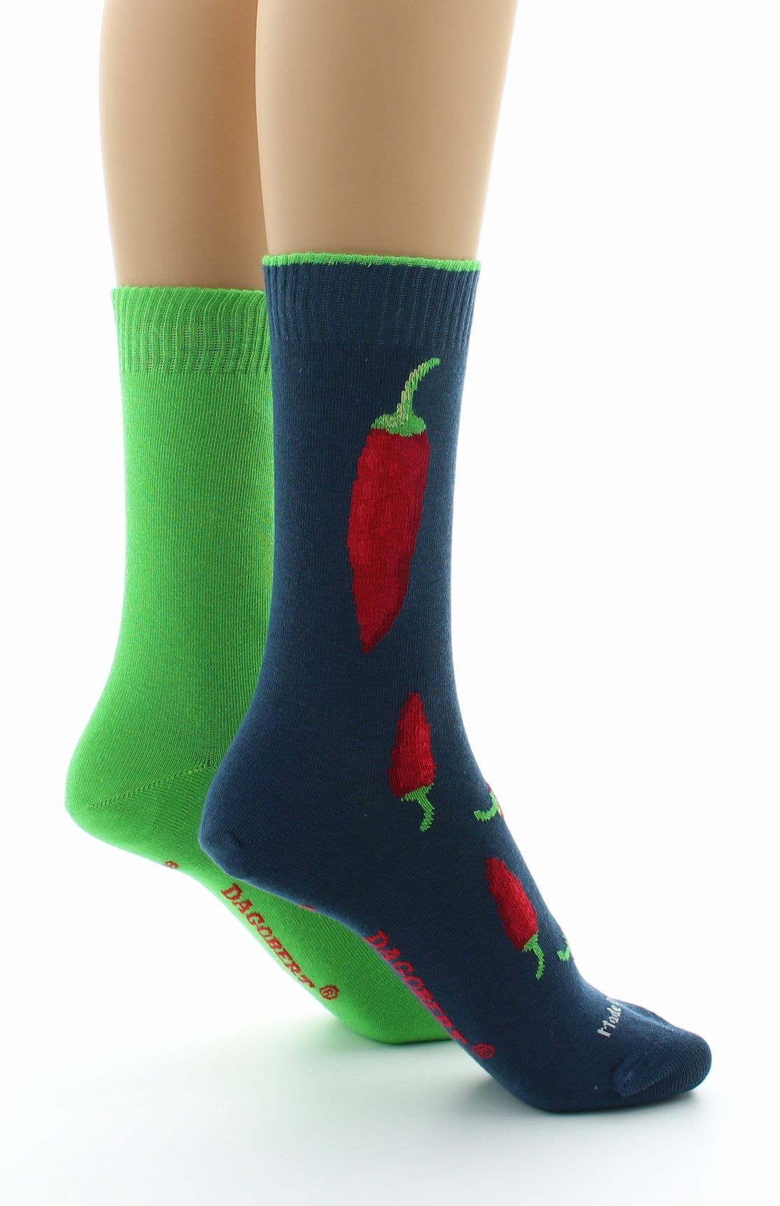 Doubles chaussettes réversibles Piments Vert de gris Intérieur Vert VERT DE GRIS-VERT