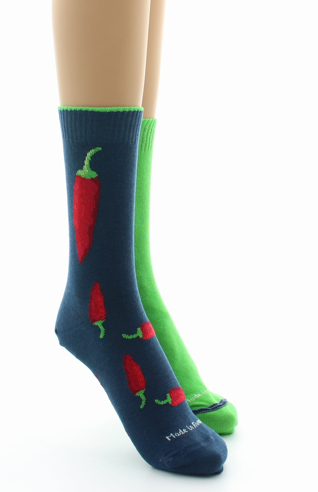 Doubles chaussettes réversibles Piments Vert de gris Intérieur Vert VERT DE GRIS-VERT