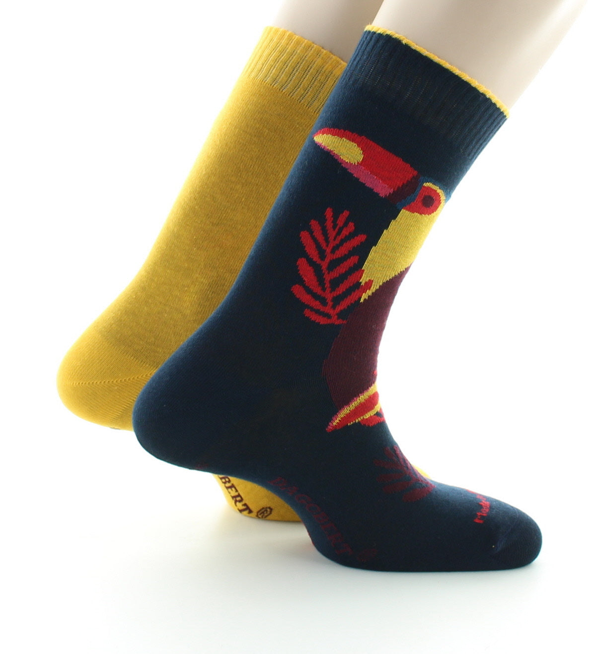 Men's Reversible Toucan Cotton Socks Navy/Yellow