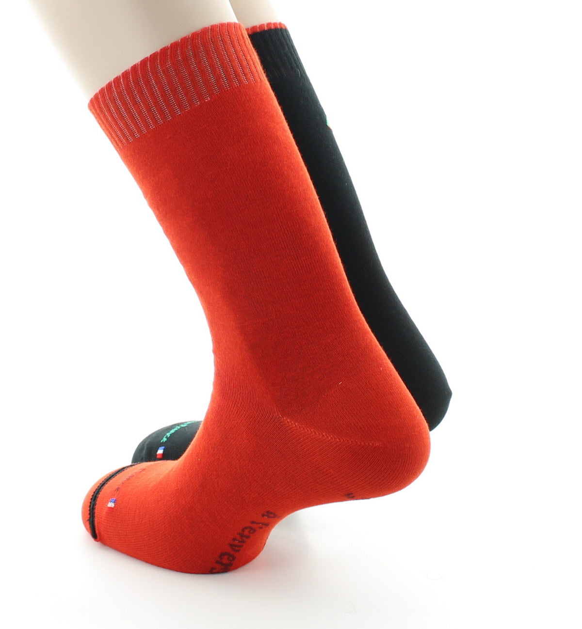 Doubles chaussettes réversibles Toucan Noir Intérieur Orange NOIR-MINIUM